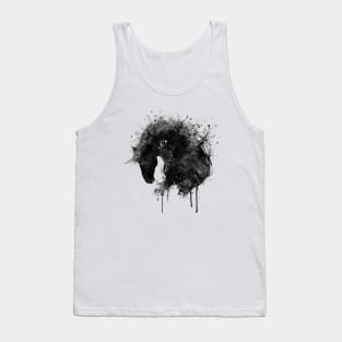 Black and White Horse Head Watercolor Silhouette Tank Top